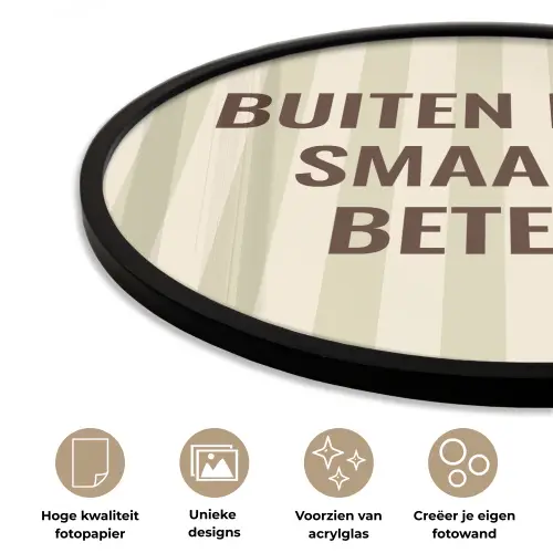 Buiten - Quote - Strepen - Zomer Fotolijst rond zonder passe partout klein -closeup_NL