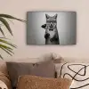 Vos - WC-ontstopper - Zwart - Wit canvas 2cm klein -sfeer1