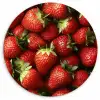 Aardbei - Fruit - Rood Wandcirkel kunststof plaat 5mm dik klein -3d