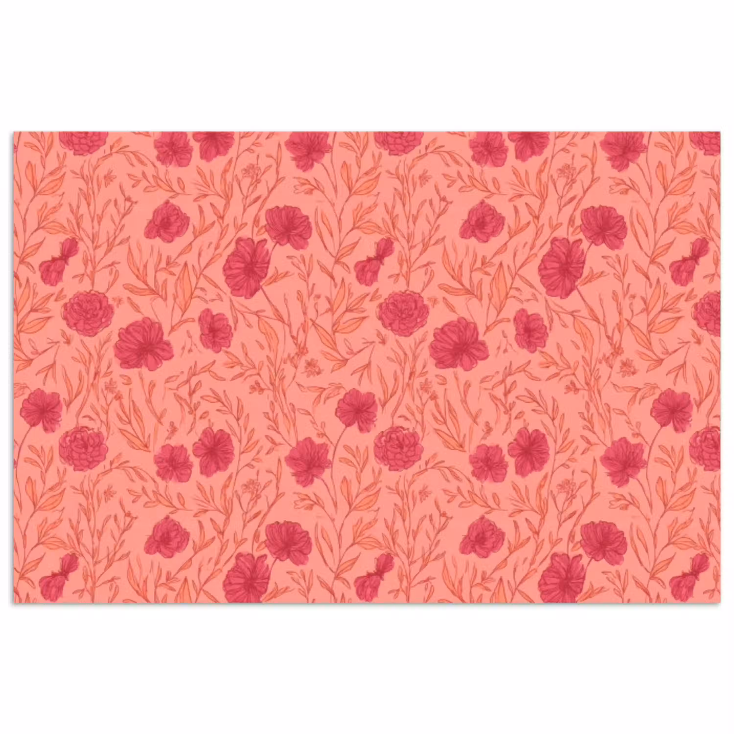 Weidebloemen - Romantisch - Roze poster papier klein 62 -3d