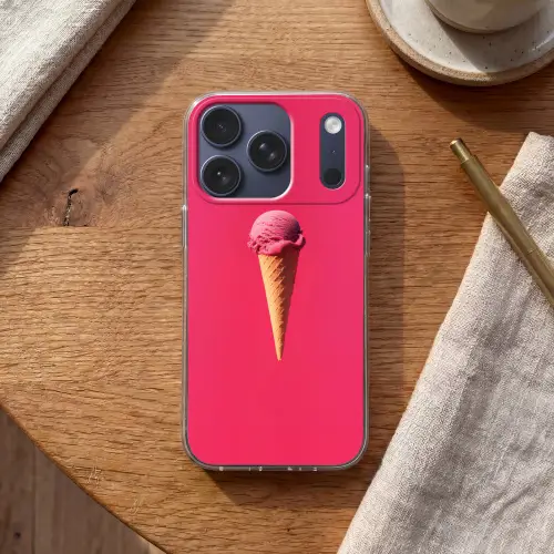 Schepijs - Roze - Hoorntje Telefoonhoesje iPhone 17 Pro klein -sfeer1
