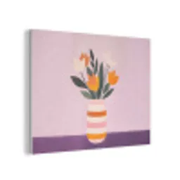 Tulpen - Vaas - Strepen - Paars PET vilt klein -3d