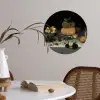 Stilleven met kazen - Schilderij van Floris Claesz. van Dijck Wandcirkel behangsticker klein -sfeer3