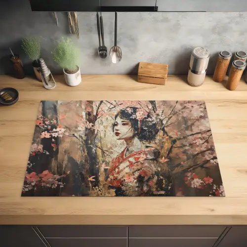 Kimono - Vrouw - kersenbomen Inductie beschermer vinyl 3mm klein -sfeer5