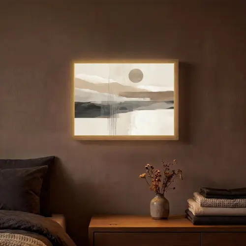 Minimalistisch - Landschap - Dimensie Light Box met batterij (Wandlamp) middel -sfeer4