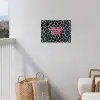 Panterprint - Zwart - Neonletters - Roze tuinposter los doek klein -sfeer8