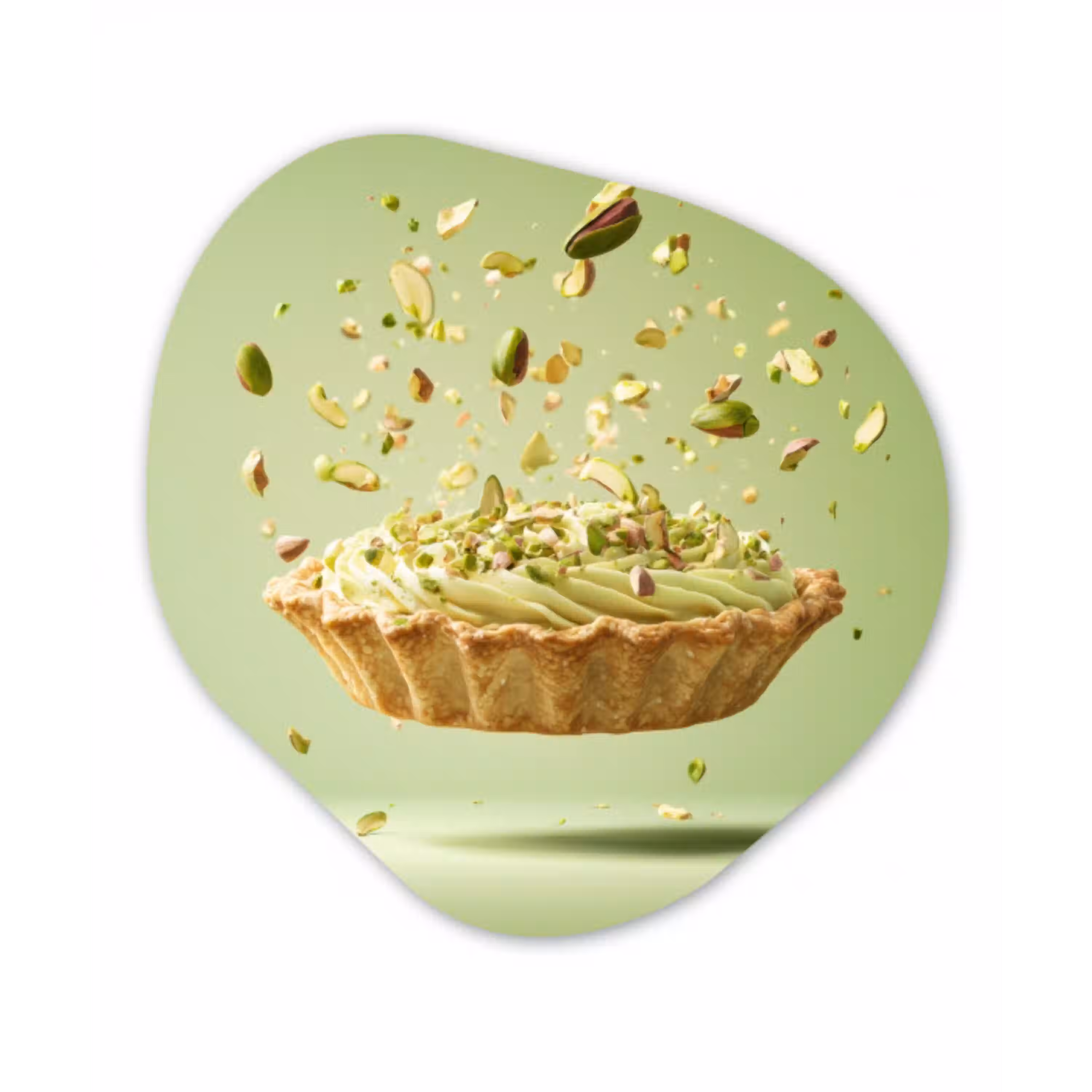 Pistache - Taart - Noten - Eten Wandcirkel Organisch Plexiglas middel -3d