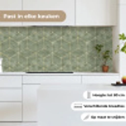 Subtiel - Geometrisch - Goud - Groen keuken achterwand 2 middel 871 -sfeer4_NL