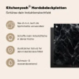 Bliksemschicht door Zwart Marmer Inductie beschermer vinyl 3mm middel -zzzzzzusp-haakje_DE