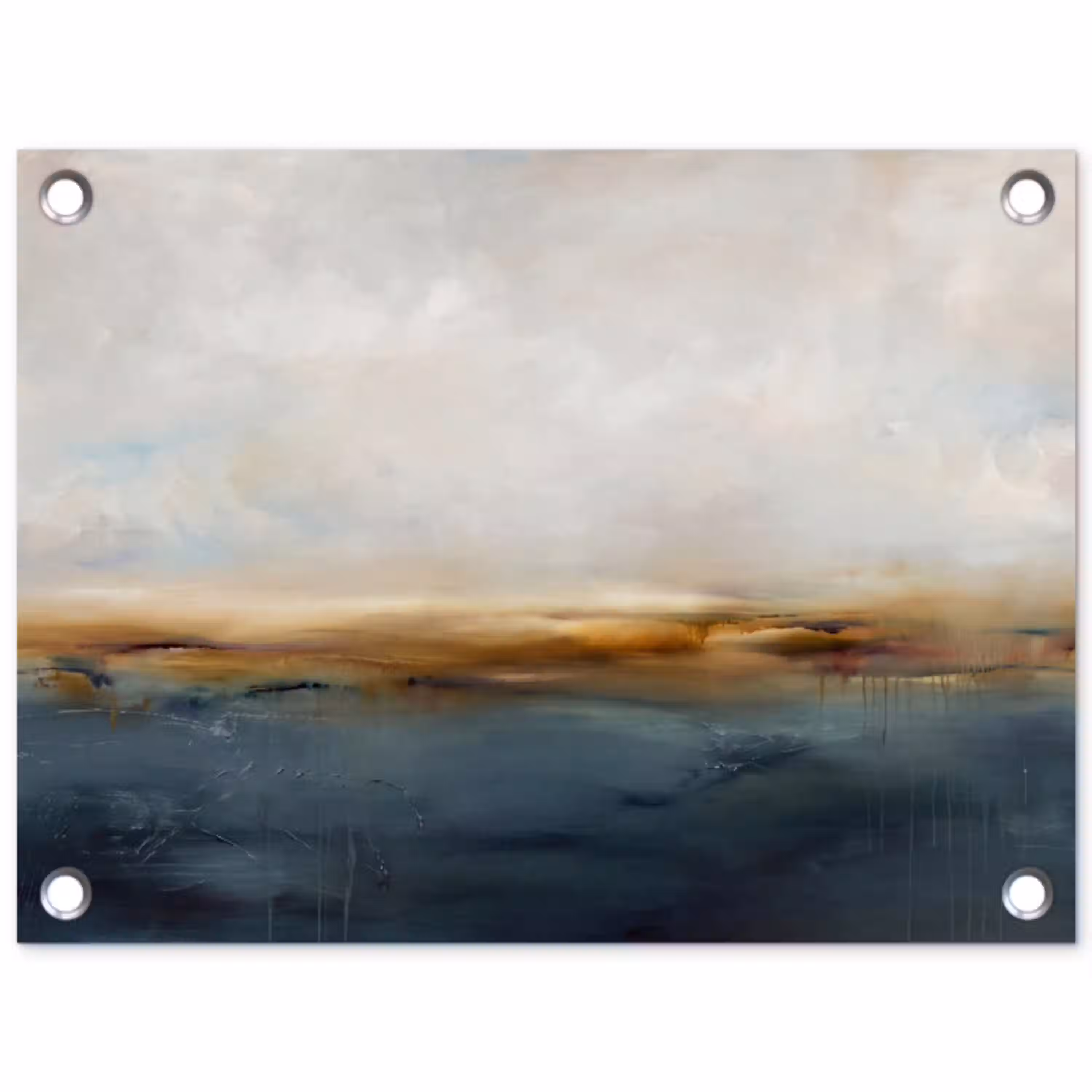 Abstract - Horizon - Water - Modern - Beige tuinposter los doek klein -3d