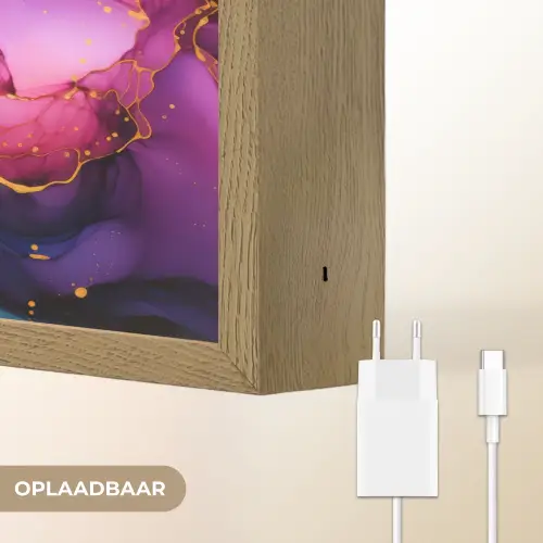 Marmer - Kleurrijk - Kleuren - Abstract Light Box met batterij (Wandlamp) middel -USP_websiteoplaadbaarNL