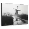 Molen - Weerspiegeling - Landschap - Water Textielframe zwart klein -3d