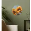 Zonnebloemen - Geel - Wazig Wandcirkel behangsticker klein -sfeer2