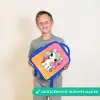 Kleine eenhoorn met regenboog kleuren Kinderrugzak - Blauw middel -sfeer1_NL