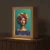 Vrouw - Hoodtooi - Tropisch - Fruit - Druiven Light Box met kabel (Tafellamp) klein -z3d_website