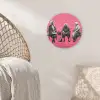 Graffiti - Vintage - Zwart - Street art - Roze - Banksy Wandcirkel kunststof plaat 5mm dik klein -sfeer5