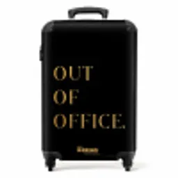 Quotes - Out of office - Goud - Vakantie - Zwart NBS - Handbagage koffer - Unisex middel -productfoto_recht