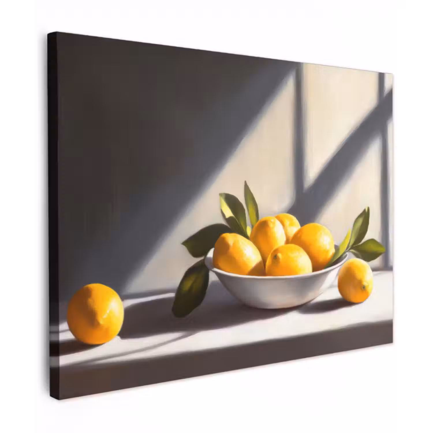 Canvas schilderij - Citroenen - Stilleven - Geel