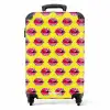 Patronen - Lippen op gele achtergrond NBS - Handbagage koffer - Kinderen Unisex middel -productfoto_recht