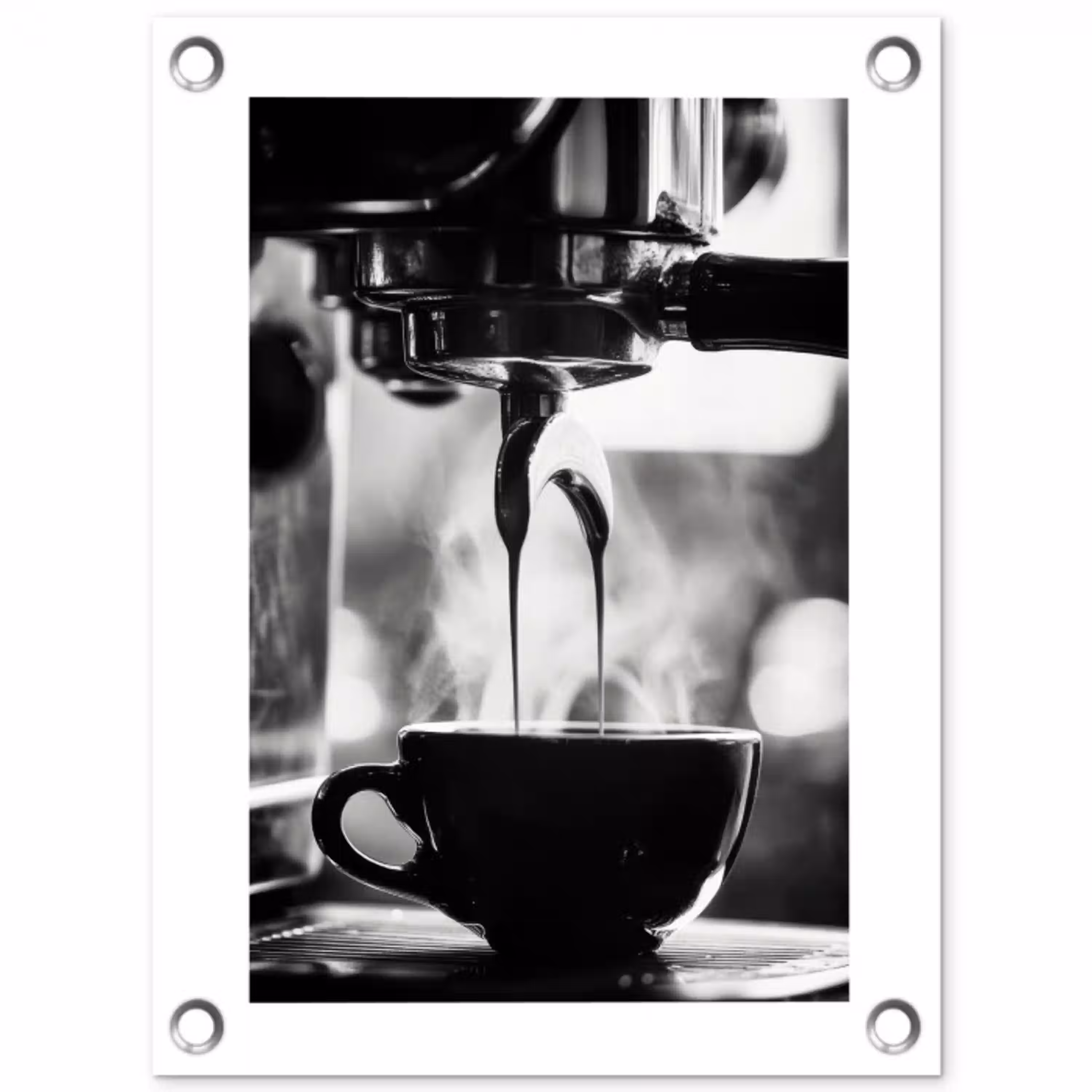 Coffee - Espresso - Koffiemachine - Kop tuinposter los doek klein -3d