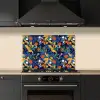 Zomer - Vlinder - Marineblauw - Blauw keuken achterwand spatscherm klein 900 -sfeer1