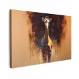 Giraf - Bruin - Abstract - Geschilderd Tuinposter op houten frame 2 cm dik klein -3d
