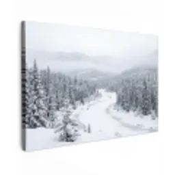 Rivier - Bevroren - Landschap - Winter canvas 2cm klein -z3d