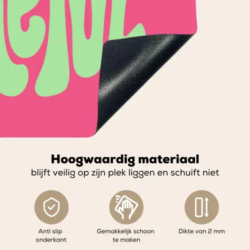 Grateful - Groen - Grafisch - Vloeiend Inductie beschemer met haakjes klein -ky-onderkant-nl