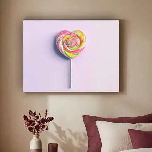 Hart - Lolly - Snoep Textielframe zwart klein -sfeer1
