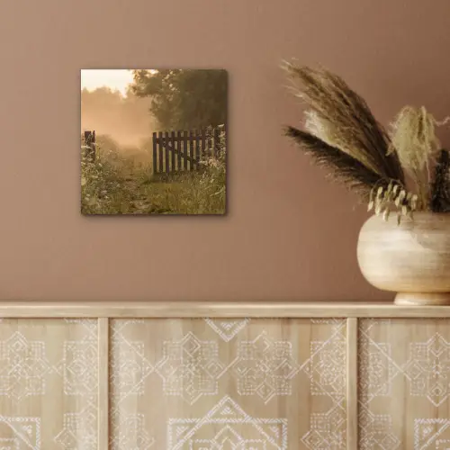 Hek - Natuur - Mist - Veld aluminium wit klein -sfeer4