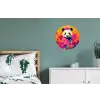 Kimono - Roze - Panda - Bloemenkroon Wandcirkel aluminium klein -slaapkamer
