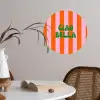 Strepen - Oranje - Verticaal - Ciao bella Wandcirkel behangsticker klein -sfeer3