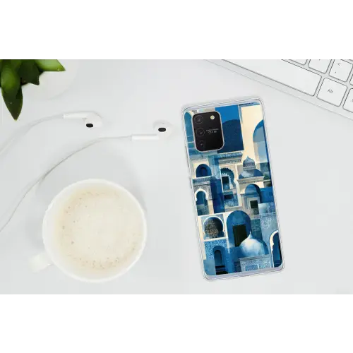 Abstract - Islamitisch - Blauw - Wit Telefoonhoesje Samsung Galaxy S10 Lite klein -oordopS10Lite