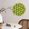 Mango - Patroon - Fruit - Bladeren Wandcirkel kunststof plaat 5mm dik klein 188 -sfeer4