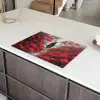 Rode bloemen - mistig - Man Inductie beschermer vinyl 3mm klein -sfeer8