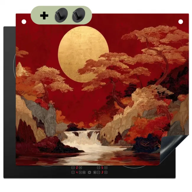 Volle maan - Landschap - Waterval Inductie beschemer met haakjes klein -3d