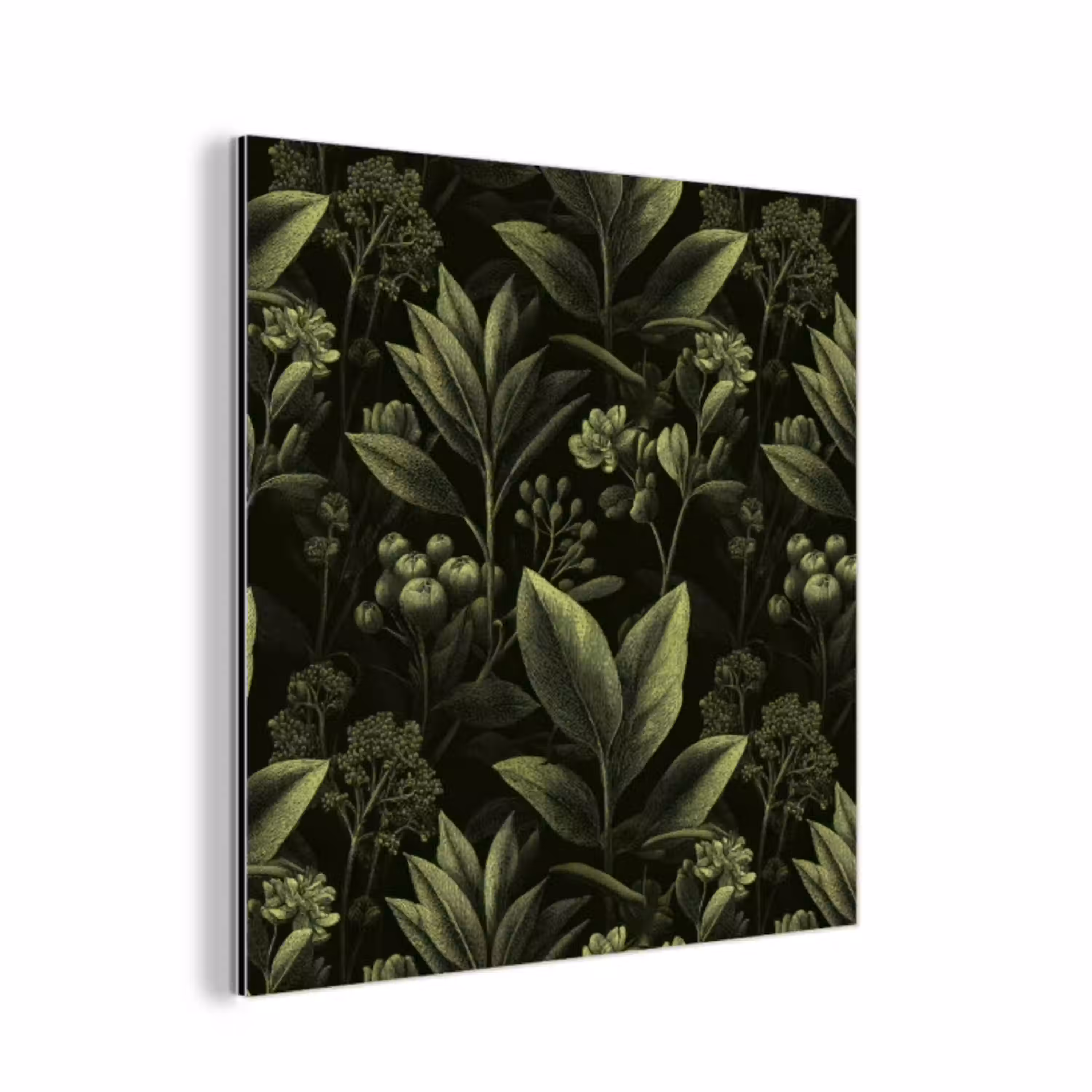 Klassiek - Donker - Botanisch - Planten aluminium wit klein 46 -3d
