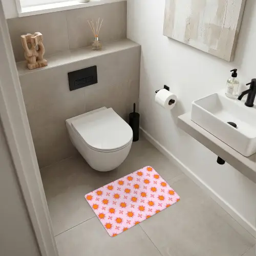 Zon - Patroon - Roze WCmat klein 1009 -sfeer1