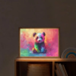 Panda - Dieren - Kleurrijk - Neon Light Box met batterij (Wandlamp kind) middel -sfeer1_kind