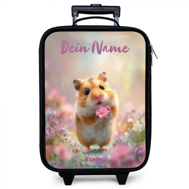 Kinderkoffer mit Name - Hamster - Blume - Natur - Tier