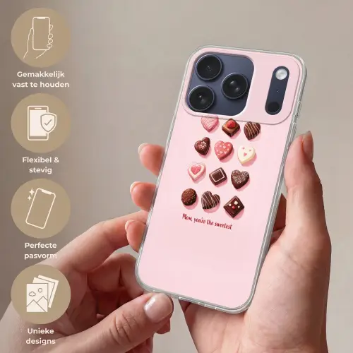 Chocolaatjes - Hartvormig - Liefste Telefoonhoesje iPhone 17 Pro klein -sfeer3_NL