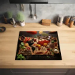 Wereldkaart van Kruiden Inductie beschermer vinyl 3mm middel -sfeer5