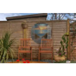 Doorkijk - Strand - Pad - Zonsondergang Wandcirkel tuinposter met ringen klein -buiten3