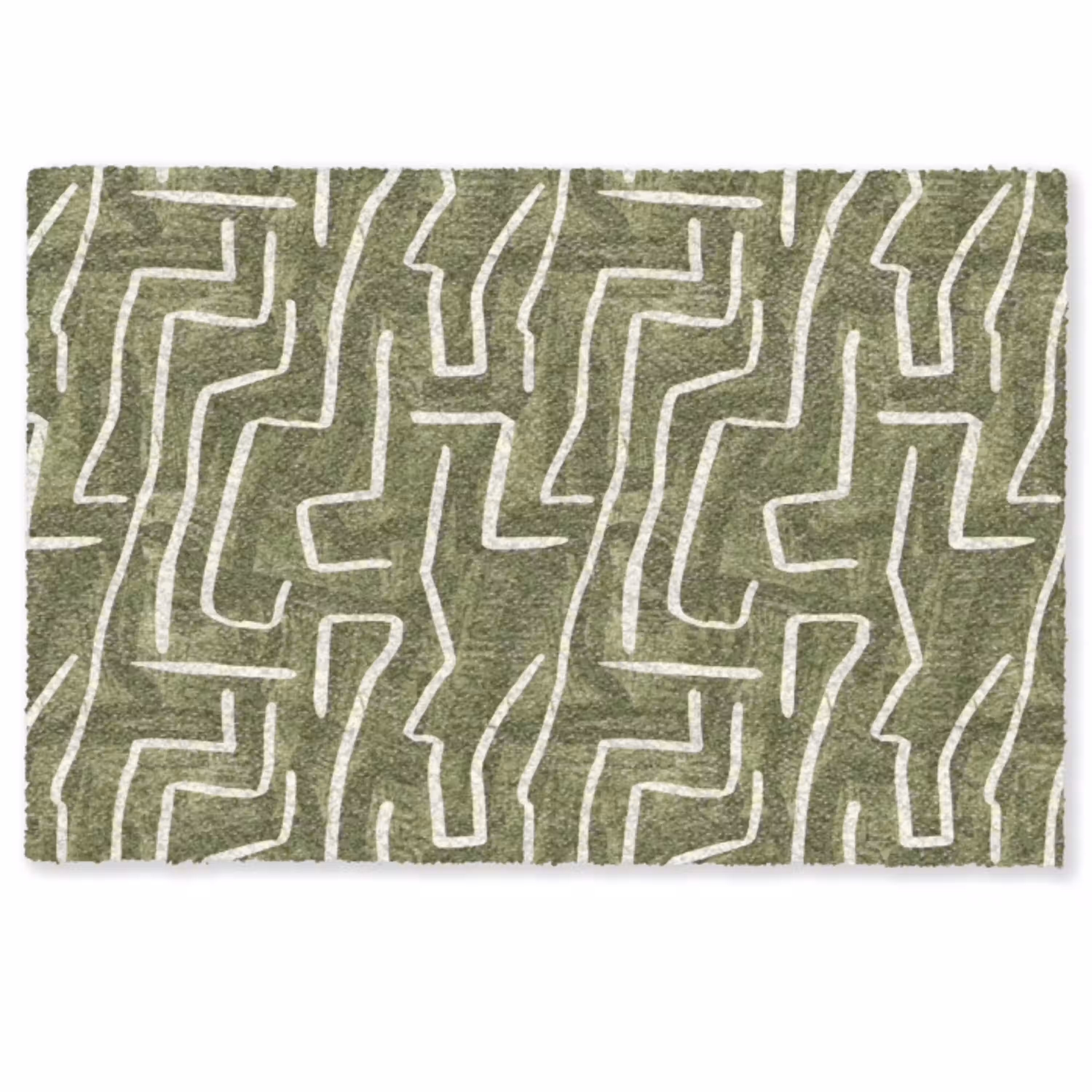 Groen - Abstract - Penseelstreken - Patroon Deurmat klein 898 -zkaufland3d