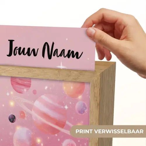 Planeten - Roze - Sterren Light Box met kabel (Kinderlampje) klein -USP_websiteprintNL