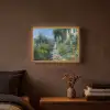 Kat - Vrouw - Bloemen - Huis Light Box met batterij (Wandlamp) middel -sfeer4