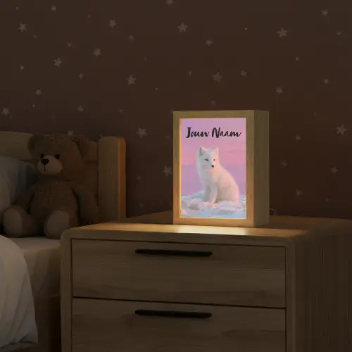 Poolvos - Sneeuw - Roze Light Box met kabel (Kinderlampje) klein -sfeer1_kind
