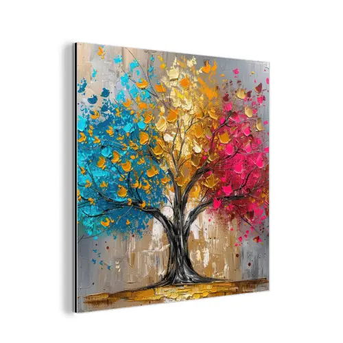 Boom - Kleurrijk - Grijs - Modern aluminium wit klein -3d