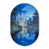 Stad Kuala Lumpur - Skyline - Wolkenkrabbers - Water Wandcirkel Ovaal Forex klein -3d