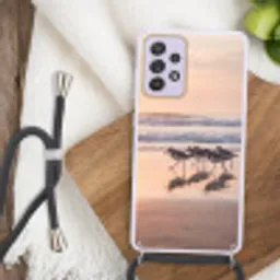 Zee - Vogels - Strand Hoesje Samsung Galaxy A52 5G met koord klein -sfeer4